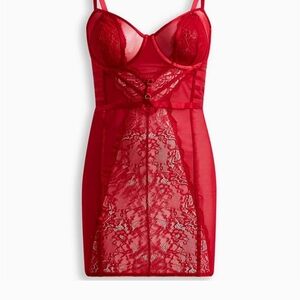 Torrid Curves Red Lace Chemise